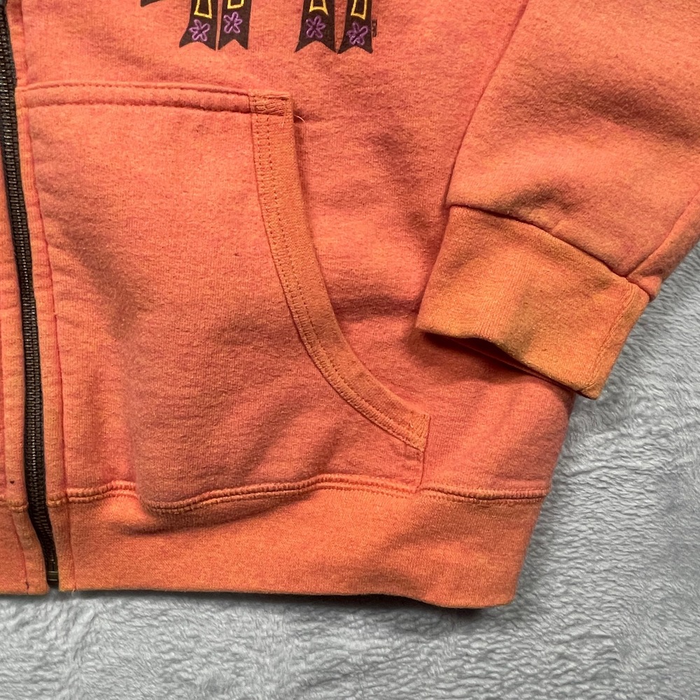Gildan Full Zip Hoodie Womens Small Orange Alaska Moose Graphic Heavy Blend - Picture 2 of 10